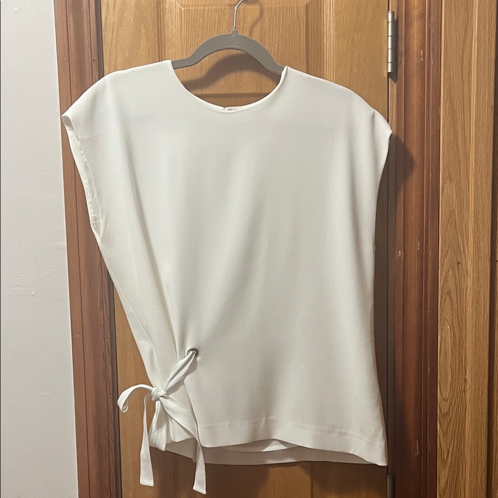 Rag & Bone Cream Tie-Side Blouse